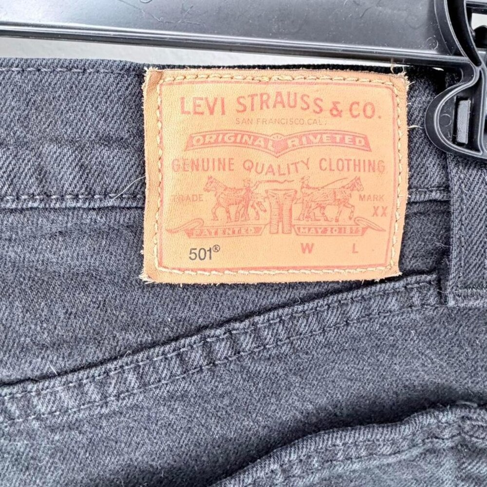 Levi’s 501 Original Cropped Women’s‎ Jeans W28 L28 Black Sprout Pre-Owned - Picture 6 of 8